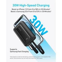 Powerbank ANKER Zolo 10.000mAh, 30W s integriranim USB-C i Lightning kabelima, bijeli Powerbank ANKER Zolo 10.000mAh, 30W s integriranim USB-C i Lightning kabelima, bijeli
