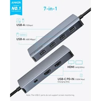 Hub ANKER 7-u-1, USB-C, dvojni prikaz