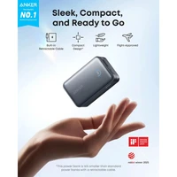 Powerbank ANKER Nano 10.000mAh, 45W s integriranim USB-C kabelom, crni