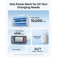 Powerbank ANKER Nano 10.000mAh, 45W s integriranim USB-C kabelom, bijeli