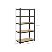 Regal SONGMICS, 40x90x180cm, smeđe-crni, GLR040B01