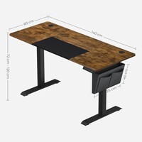 Stol SONGMICS, električni, Sit/Stand, s okvirom, crno-rustikalni, LSD016X01