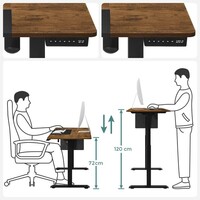 Stol SONGMICS, električni, Sit/Stand, s okvirom, crno-rustikalni, LSD016X01