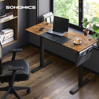 Stol SONGMICS, električni, Sit/Stand, s okvirom, crno-rustikalni, LSD016X01