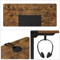 Stol SONGMICS, električni, Sit/Stand, s okvirom, crno-rustikalni, LSD016X01