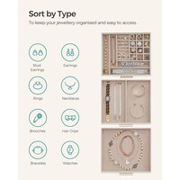 Kutijica za nakit SONGMICS, troslojna, JBC239WT