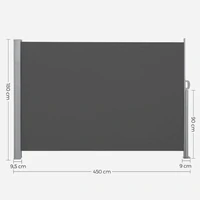 Suncobran SONGMICS, bočni, 180x450cm, antracit, GSA589G01