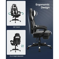 Gaming stolica SONGMICS, crno-bijela (OBG73BW)