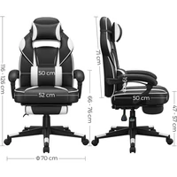 Gaming stolica SONGMICS, crno-bijela (OBG73BW)