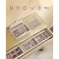 Kutijica za nakit SONGMICS, kovčeg s ogledalom