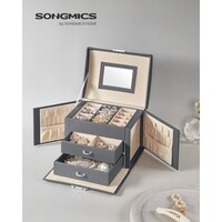 Kutijica za nakit SONGMICS s 2 ladice i ogledalom