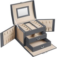 Kutijica za nakit SONGMICS s 2 ladice i ogledalom