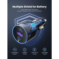 Punjač UGREEN, automobilski, 75W, 3-portni Punjač UGREEN, automobilski, 75W, 3-portni