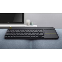 Tipkovnica LOGITECH K400+, bežična, s touchpadom, crna