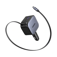 Punjač UGREEN za auto, 145W, s ugrađenim USB-C kabelom