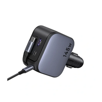 Punjač UGREEN za auto, 145W, s ugrađenim USB-C kabelom