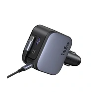 Punjač UGREEN za auto, 145W, s ugrađenim USB-C kabelom