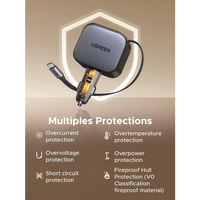 Punjač UGREEN za auto, 145W, s ugrađenim USB-C kabelom