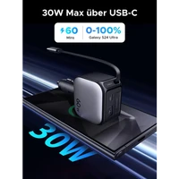 Punjač UGREEN za auto, 60W, s ugrađenim USB-C kabelom