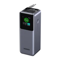 Prijenosna punjiva baterija UGREEN, 20.000mAh, 165W, s pametnim digitalnim zaslonom i ugrađenim kabelom