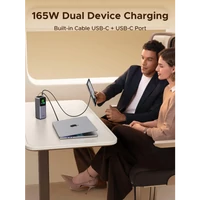 Prijenosna punjiva baterija UGREEN, 20.000mAh, 165W, s pametnim digitalnim zaslonom i ugrađenim kabelom