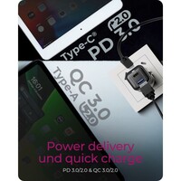 Punjač ICYBOX IB-PS1020-PD, 20 W, USB-A i USB-C