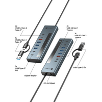 Hub ICYBOX IB-HUB1743-CPD, 9-u-1, USB-C/A, s PD