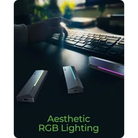 Kućište ICYBOX IB-1826MCL-CU31, za M.2 NVMe/SATA SSD, USB-C 3.2 Gen 2, RGB