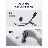 Auto punjač ANKER MagGo, bežični, 15 W, s ugrađenim USB-C kabelom
