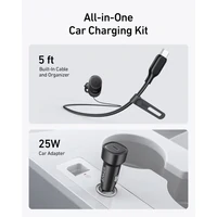 Auto punjač ANKER MagGo, bežični, 15 W, s ugrađenim USB-C kabelom