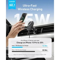 Auto punjač ANKER MagGo, bežični, 15 W, s ugrađenim USB-C kabelom