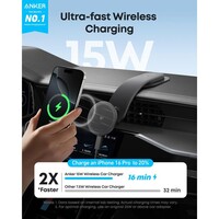 Auto punjač ANKER Nano MagGo, bežični, 15 W, s nosačem