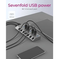 USB hub ICY BOX IB-HUB1701-C3, 7 portova USB-A, s prekidačima