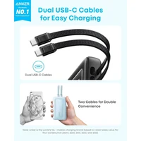 Prijenosna baterija ANKER Zolo, 20.000mAh, 45W, s ugrađenim USB-C kabelom, crna