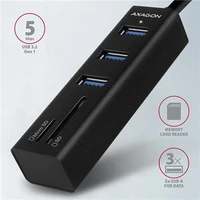 Hub AXAGON HMA-CR3A, 3xUSB-A + SD/microSD, kabel 0.2m