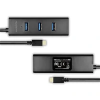 Hub AXAGON HUE-S2C, USB-C na 4xUSB-A 3.0, Micro-USB Power