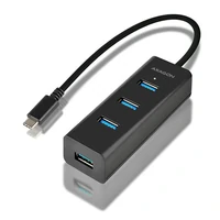 Hub AXAGON HUE-S2C, USB-C na 4xUSB-A 3.0, Micro-USB Power