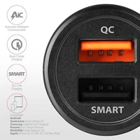 Auto punjač AXAGON PWC-QC5, USB-A, 5V/2.4A + QC 3.0, 30W, crni
