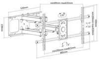 Nosač za TV MANHATTAN, Full Motion, 37"-90"