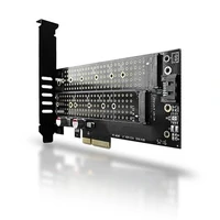 PCIe adapter AXAGON PCEM2-D, PCIe 4.0 x4, 2xM.2 SSD, NVMe + SATA