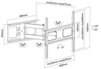 Zidni TV nosač MANHATTAN 461283, 37"-70", do 50kg, crni