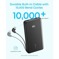 Prijenosna baterija ANKER Zolo, 10.000mAh, 22.5W, s ugrađenim USB-C kabelom, bijela