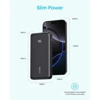 Prijenosna baterija ANKER Zolo, 10.000mAh, 22.5W, s ugrađenim USB-C kabelom, bijela