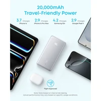 Prijenosna baterija ANKER Zolo, 20.000mAh, 22.5W, s ugrađenim USB-C kabelom, bijela