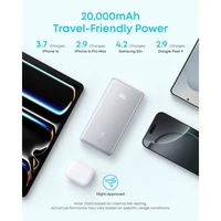 Prijenosna baterija ANKER Zolo, 20.000mAh, 22.5W, s ugrađenim USB-C kabelom, crna