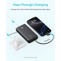 Prijenosna baterija ANKER Zolo, 20.000mAh, 22.5W, s ugrađenim USB-C kabelom, crna