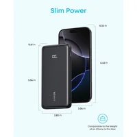 Prijenosna baterija ANKER Zolo, 10.000mAh, 22.5W, s ugrađenim USB-C kabelom, crna