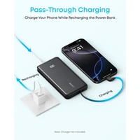 Prijenosna baterija ANKER Zolo, 10.000mAh, 22.5W, s ugrađenim USB-C kabelom, crna