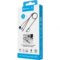 Kabel SANDBERG 3u1, 100W, putni