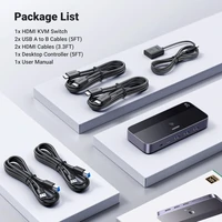 Prekidač UGREEN USB 3.0 KVM, za 1 monitor i 2 računala